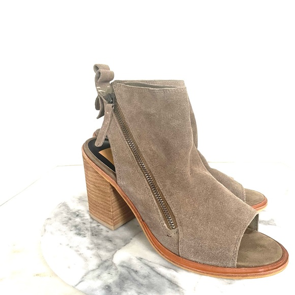 Dolce Vita | Peep Toe Suede Bootie Sandal - 8 - Picture 1 of 13